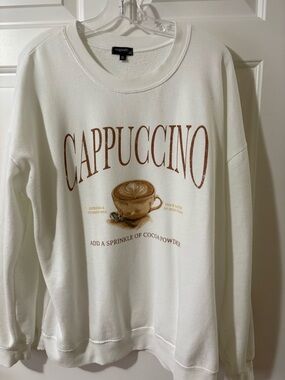 Cappuccino Graphic Crewneck Sweatshirt - White